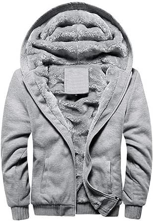 MANLUODANNI Men's Casual Hooed Hoodies Thick Wool Warm Winter Jacket Coats