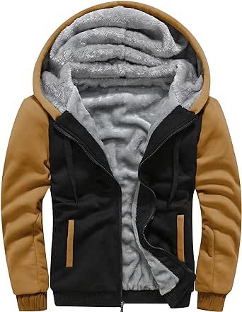 MACHLAB Men's Winter Pullover Thermal Fleece Hoodies Warm Thick Wool Coats Track Jackets Outerwear