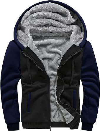 MACHLAB Men's Winter Pullover Thermal Fleece Hoodies Warm Thick Wool Coats Track Jackets Outerwear
