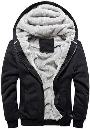 Bankeng Men's Winter Thick Sherpa Lined Zipper Fleece Hoodie Sweatshirt Jacket Coat